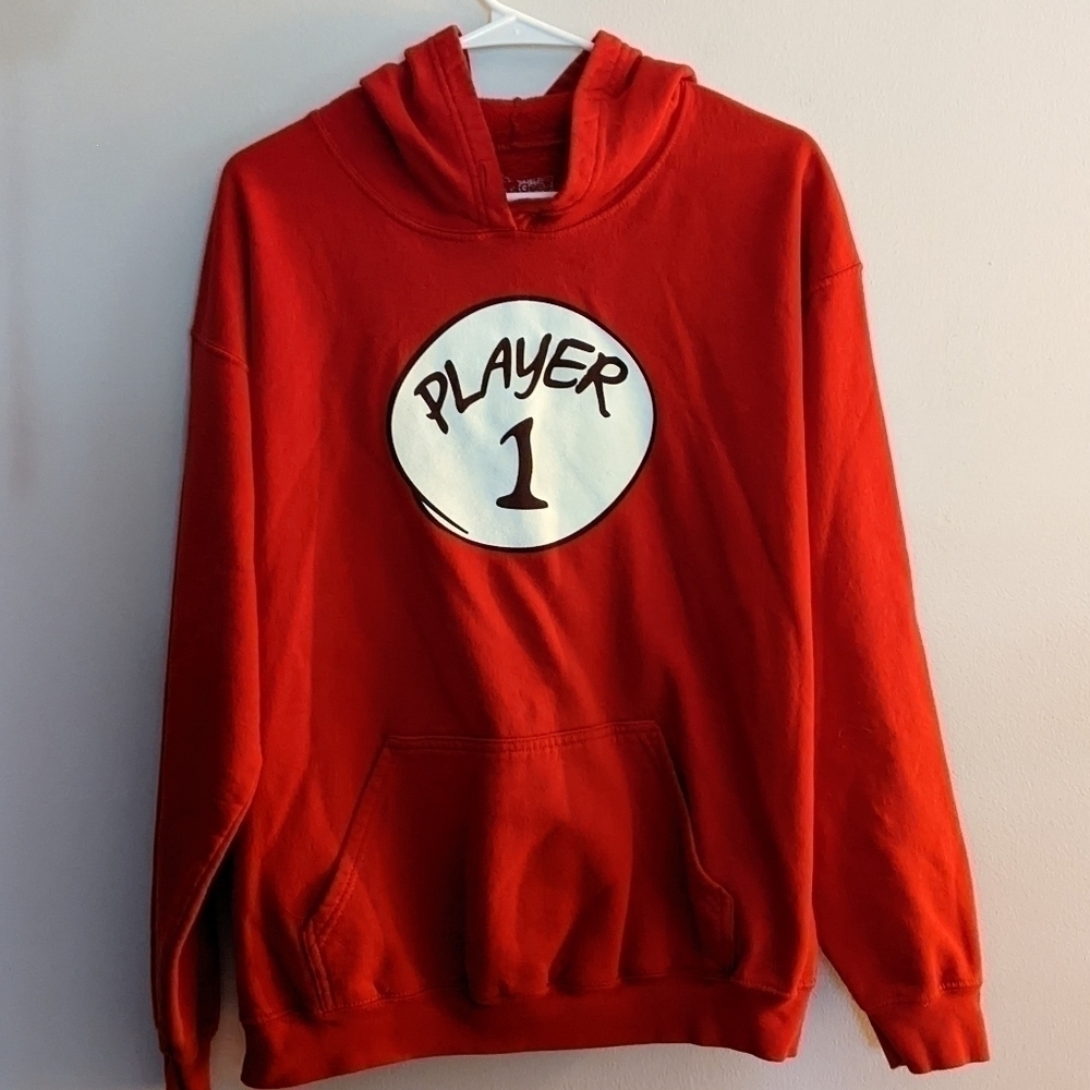 Think geek hoodie player one red large